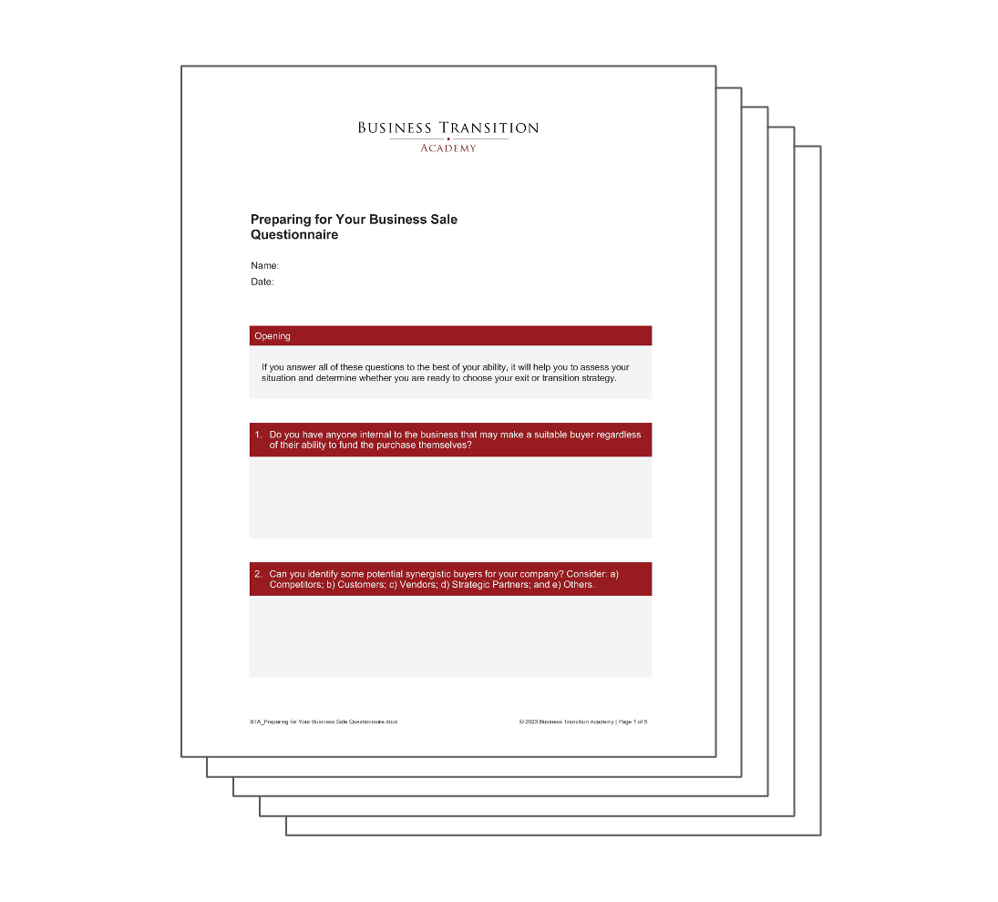 Preparing for Your Business Sale Questionnaire Icon